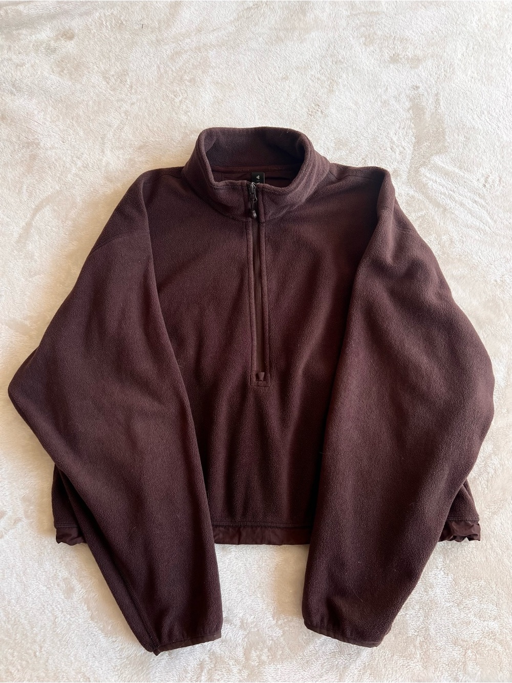 Aritzia TNA Chocolate Brown Half-Zip Fleece